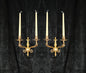 Decorative Pair of Antique French 2 Arm Solid Brass Candle Wall Lights Sconces