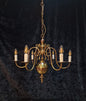 Classical Elegant Vintage 6 Arm Brass Flemish Chandelier Ceiling Light