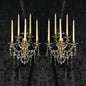Rare Large Pair 1800s Antique Original Porteiux France Brass Candle Wall Lights
