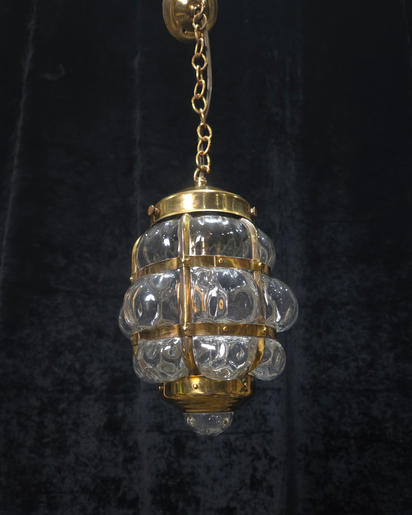 Decorative Murano Glass Antique Brass Bubble Lantern Ceiling Light
