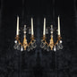 Beautiful Pair Antique French Gilt Bronze Brass 2 Arm Crystal Candle Wall Lights