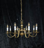 Classical Vintage Polished Brass Large 8 Arm Flemish Style Chandelier Light