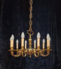 Stately Heavy Vintage French Empire Style 10 Arm Brass Chandelier Ceiling Light