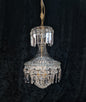 Stunning Heavy Antique French 3 Light Montgolfiere Crystal Brass Chandelier