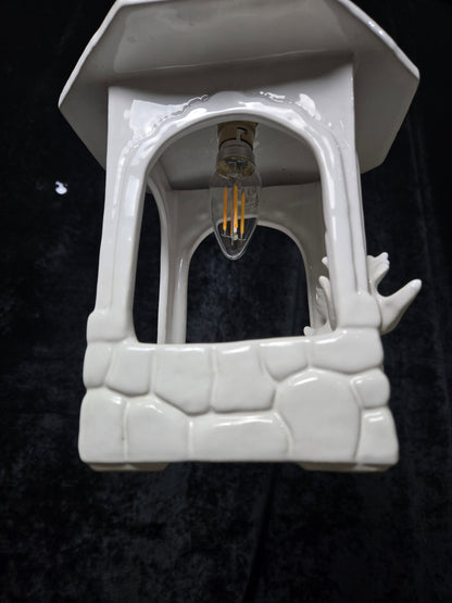 Unique Vintage White Ceramic Doves Hanging Lantern Ceiling LightUnique Vintage White Ceramic Doves Hanging Lantern Ceiling Light
