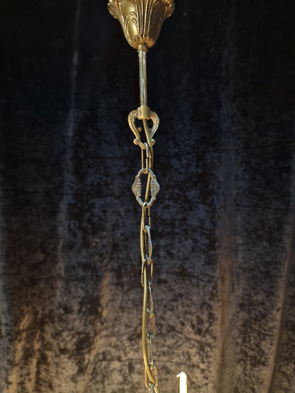 Decorative Vintage Italian Brass Cherub 8 Arm 4 Candle Chandelier Ceiling Light