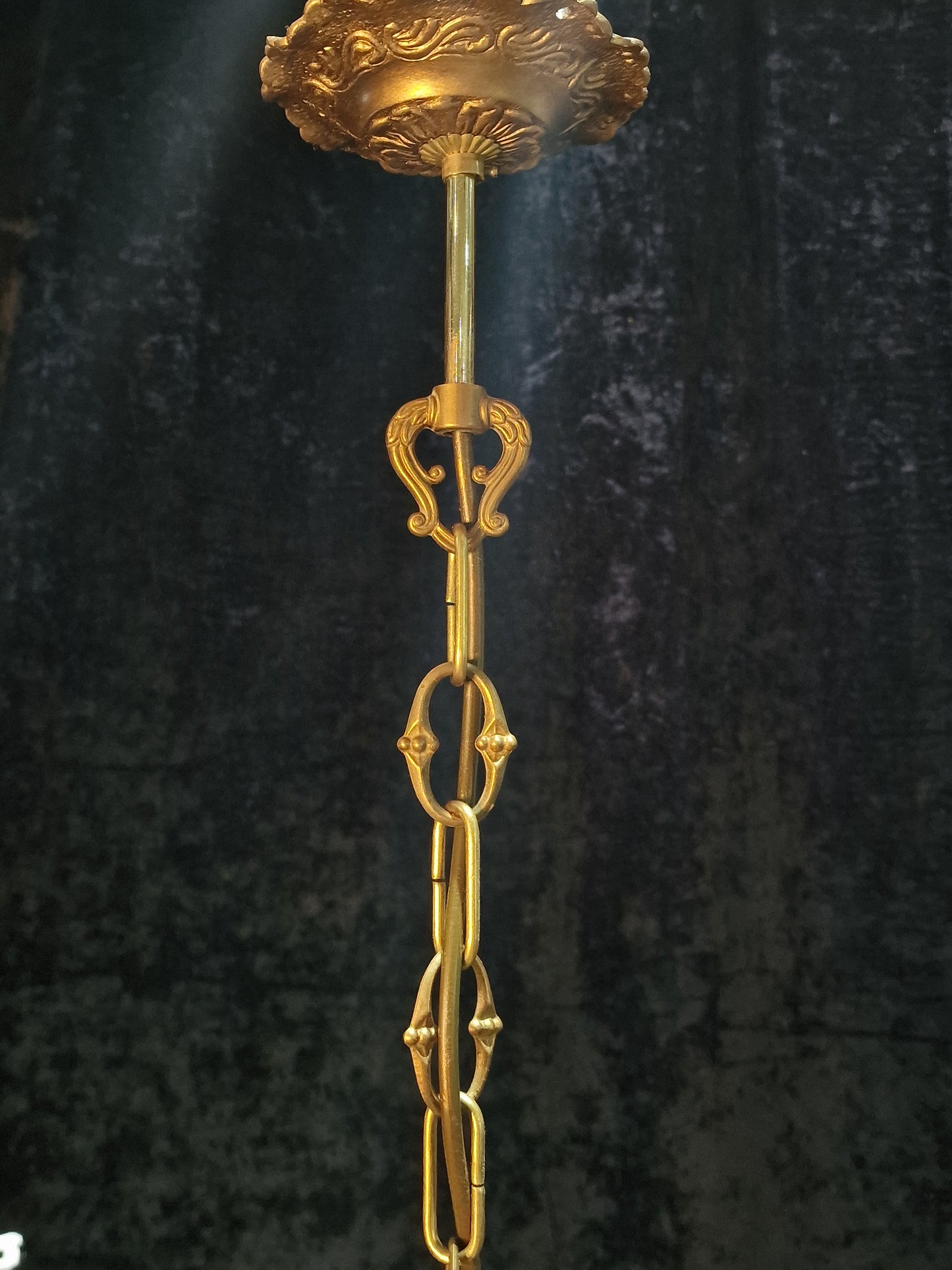 Traditional Vintage Italian 1 Light Gilded on Metal Montgolfiere Chandelier