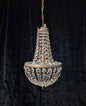 Lovely Vintage Italian Silver Bag and Tent Crystal 1 Light Chandelier Light
