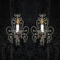 Elegant Pair Vintage Italian Venetian Style Crystal Glass and Iron Wall Lights
