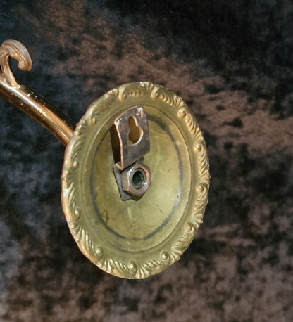 Elegant Pair Vintage Italian 1 Arm Crystal Brass Candle Wall Lights Sconces