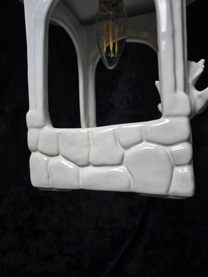 Unique Vintage White Ceramic Doves Hanging Lantern Ceiling LightUnique Vintage White Ceramic Doves Hanging Lantern Ceiling Light