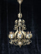 Stunning Heavy Large 8 Arm Wrought Iron Gilded Italian Chandelier Ceiling Light